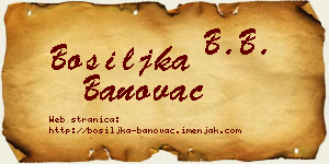 Bosiljka Banovac vizit kartica